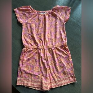 Vineyard Vines Pink and Orange kids fish romper  Top medium nwot